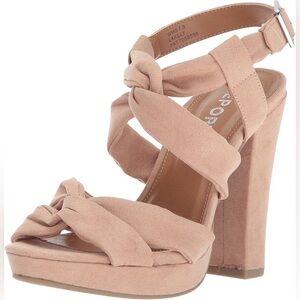 Report|Shoes|Nude Lakely Pump Thick‎ Strappy Heels